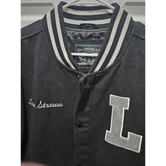 LEVI'S 73 MIXED MEDIA Letterman Varsity Bomber Wool Jacket Sz XXL - Picture 2 of 16